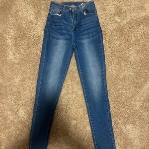 SHEIN Dark Blue Ankle Jeans